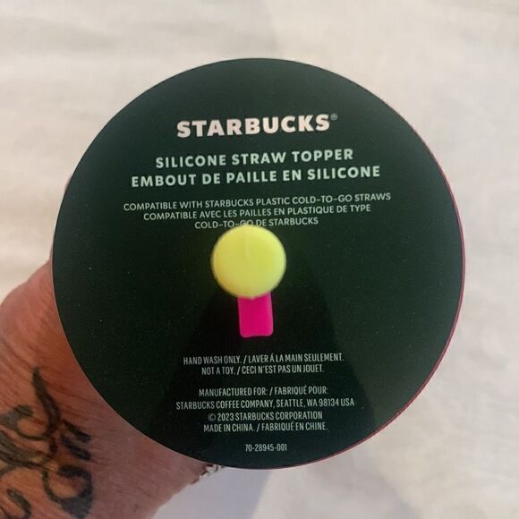 Starbucks Spring 2023 RARE 24 oz Color Changing Tumbler with Straw Topper - Picture 4 of 7